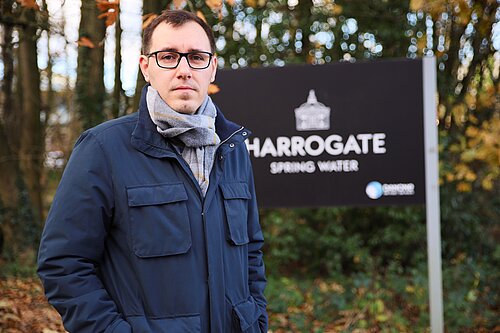 Tom Gordon outside Harrogate Spring Water