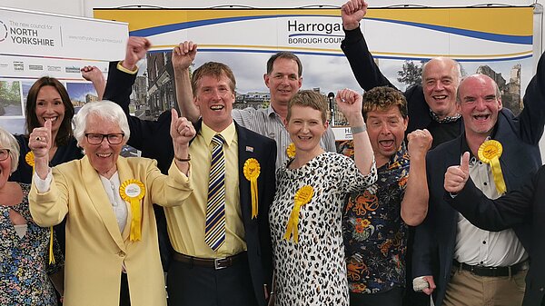 Liberal Democrat Councillors celebrating their successful elections across North Yorkshire 