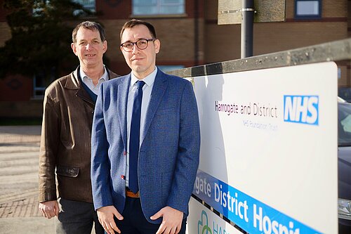 Tom Gordon outside Harrogate District Hospital